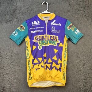 Vintage Louis Garneau Cycling Jersey Mens Small Guiltless Gourmet 90s USA